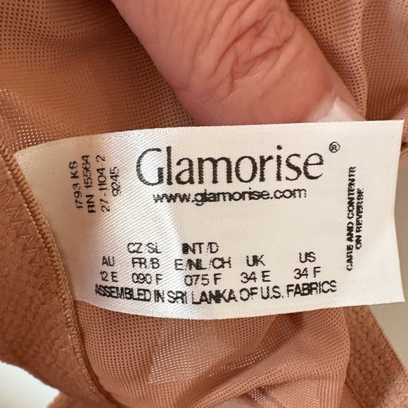 Glamorise Front-Closure Stretch Lace WonderWire Bra - Cafe - 34F - Picture 8 of 8